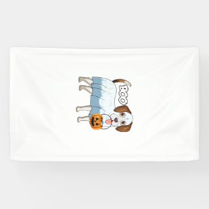 Ghost Beagle Halloween Dog Banner