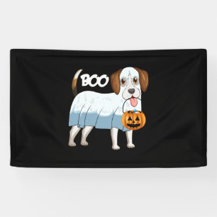 Ghost Beagle Halloween Dog Banner