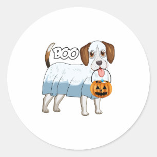 Ghost Beagle Halloween Dog Classic Round Sticker