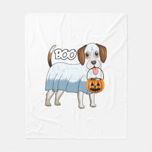 Ghost Beagle Halloween Dog Fleece Blanket
