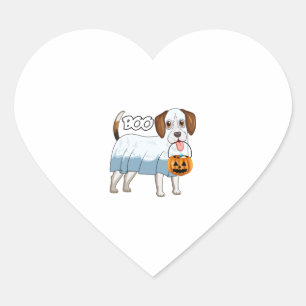 Ghost Beagle Halloween Dog Heart Sticker