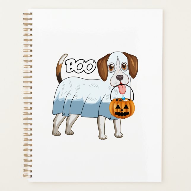 Ghost Beagle Halloween Dog Planner (Front)