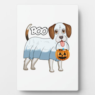Ghost Beagle Halloween Dog Plaque