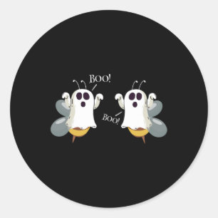 Ghost Bees Saying Boo Fun Halloween Costume Women Classic Round Sticker
