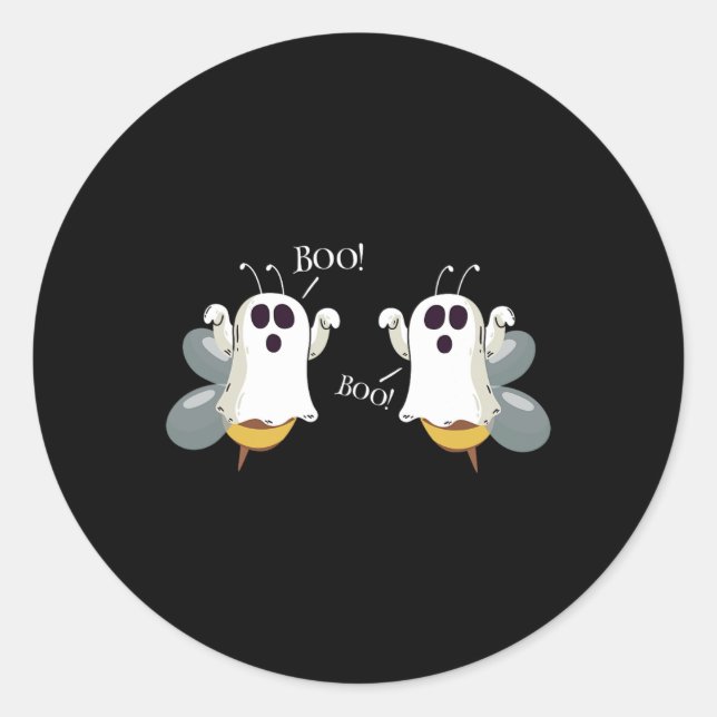 Ghost Bees Saying Boo Fun Halloween Costume Women  Classic Round Sticker (Front)