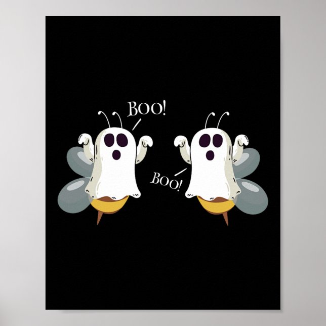 Ghost Bees Saying Boo Fun Halloween Costume Women  Poster (Front)