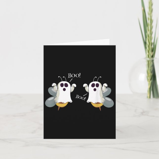 Ghost Bees Saying Boo Funny Halloween Costume Wome Card (Front)