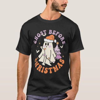 Ghost Before Christmas Retro Halloween Xmas Spooky T-Shirt