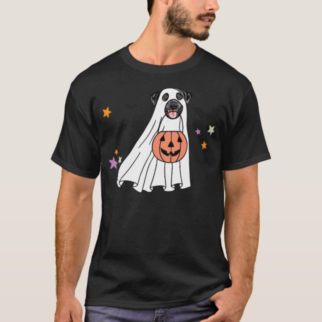 Ghost Black Labrador Retriever Boo Dog Halloween C T-Shirt (Front)