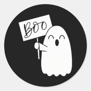 Ghost Boo Ghost Boo Cute Ghoul Spirit Classic Round Sticker