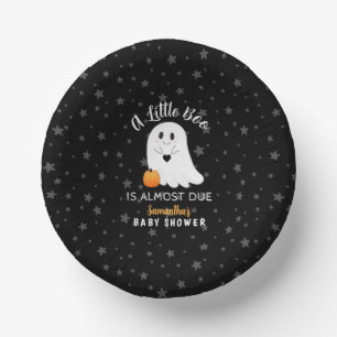 Ghost Boo Halloween Baby Shower Paper Plate
