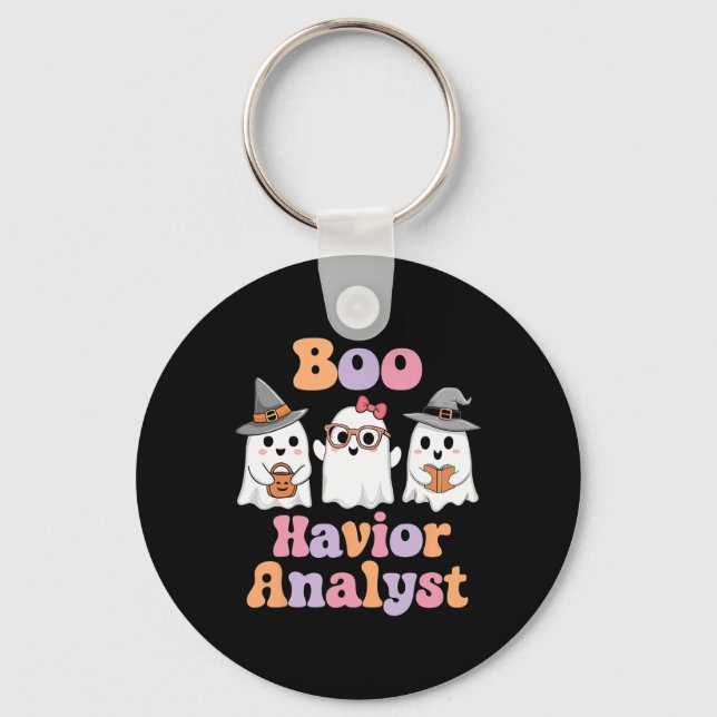 Ghost Boo Havior Analyst Funny Halloween Behaviour Key Ring (Front)