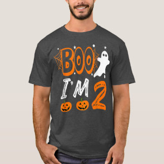Ghost Boo I'm 2 Two Birthday Halloween  T-Shirt