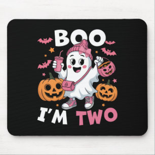 Ghost Boo I'm Two 2nd Birthday Kids Halloween Groo Mouse Pad