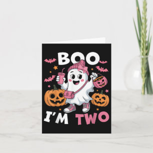 Ghost Boo Im Two 2nd Birthday Kids Halloween Groov Card