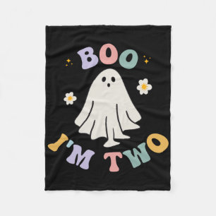 Ghost Boo I'm Two Yr 2nd Birthday Kids Halloween G Fleece Blanket