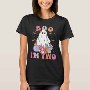 Ghost Boo I'm Two Yr 2nd Birthday Kids Halloween T T-Shirt