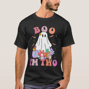 Ghost Boo I'm Two Yr 2nd Birthday Kids Halloween T T-Shirt