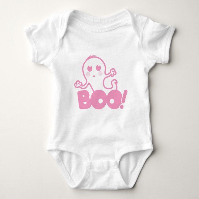 Ghost - Boo! (Pink) Baby Bodysuit (Front)
