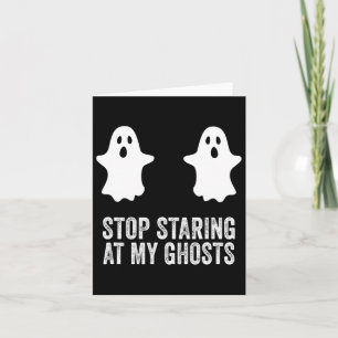 Ghost Boo Stop Staring At My Ghosts Breast Bikini Card