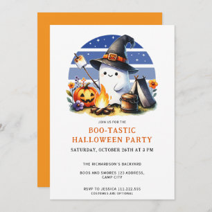 Ghost Boo-Tastic Camping Halloween Party Invitation