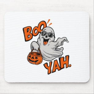 Ghost Boo Yah Funny Halloween Shirt Spooky Booyah  Mouse Pad