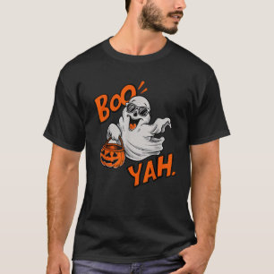 Ghost Boo Yah Funny Halloween Spooky Booyah Boys G T-Shirt