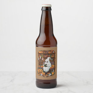 Ghost Book Reader Reading Lover Gift Reader  Beer Bottle Label