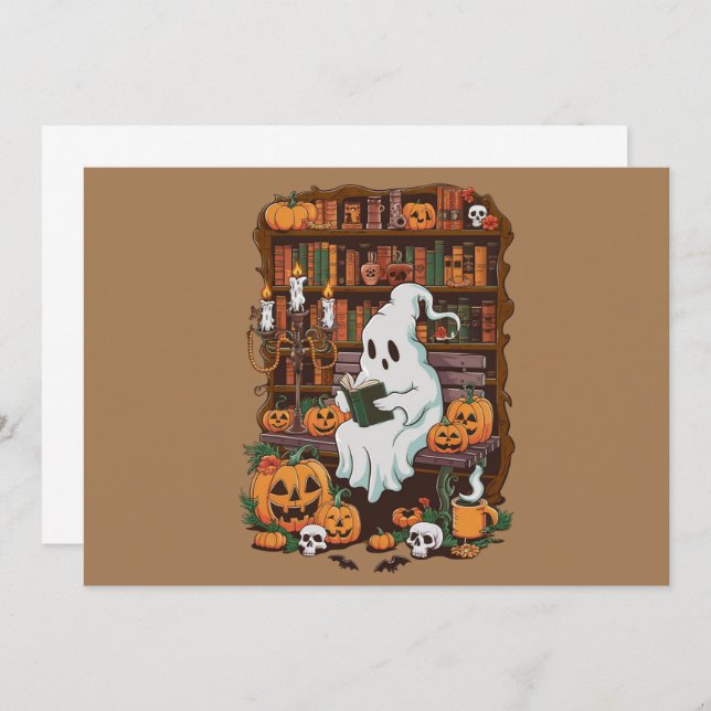 Ghost Book Reader Reading Lover Gift Reader  Invitation (Front/Back)
