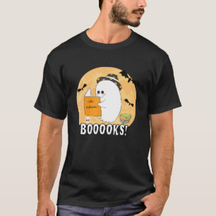 Ghost Book Reading Halloween Books Reading Teache T-Shirt