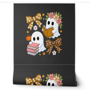 Ghost Books Halloween Floral Fall Halloween Wallpaper