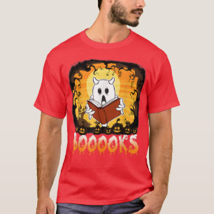 Ghost Booooks Halloween Boo Reading Books T-Shirt