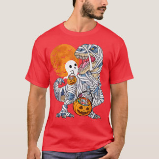 Ghost boos Riding Dinosaur Tre Halloween Pumpkin R T-Shirt