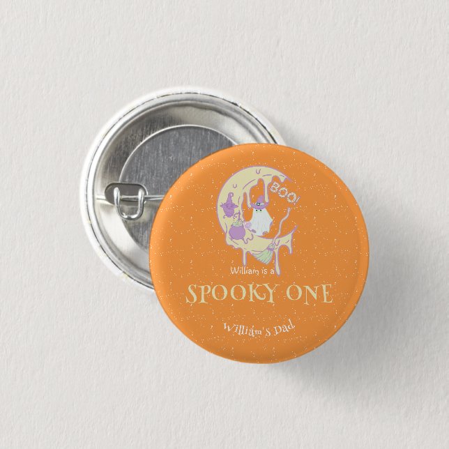 Ghost Boy Dad Spooky One Halloween 1st Birthday 3 Cm Round Badge (Front & Back)