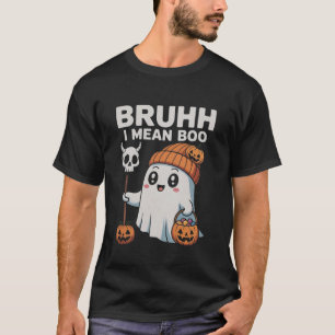 Ghost Bruh I Mean Boo Pumpkin Funny Halloween Men T-Shirt