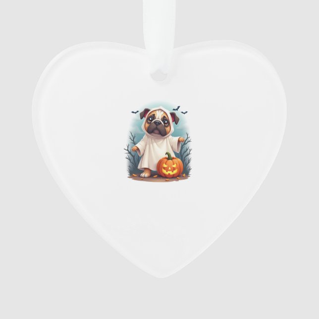Ghost Bulldog Boo Ornament (Front)