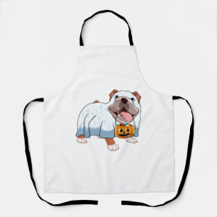 Ghost Bulldog Halloween Dog Apron