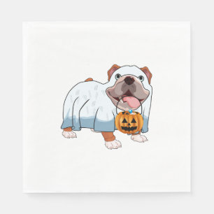 Ghost Bulldog Halloween Dog Napkin
