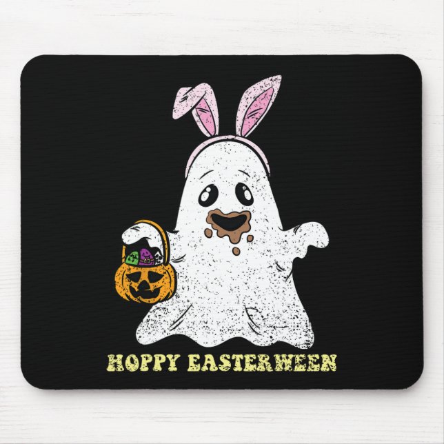 Ghost Bunny Hoppy Easter Egg Hunting Spring Men Wo Mouse Pad (Front)