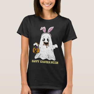 Ghost Bunny Hoppy Easter Egg Hunting Spring Men Wo T-Shirt
