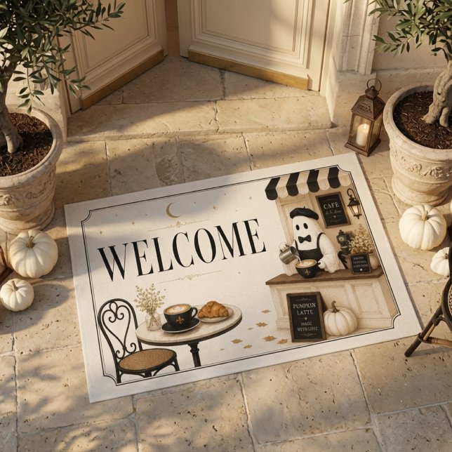 Ghost Café Welcome Halloween  Doormat (Creator Uploaded)