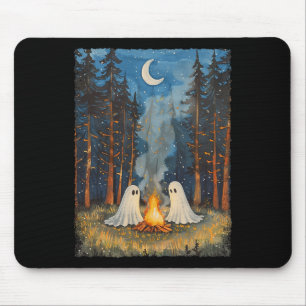 Ghost Campfire Camping Lover Forest Gothic Hallowe Mouse Pad