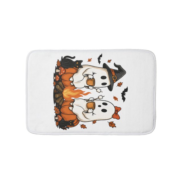 Ghost Campfire Halloween Bath Mat (Front)
