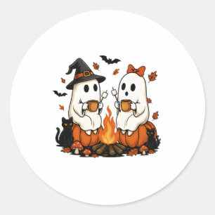 Ghost Campfire Halloween Classic Round Sticker