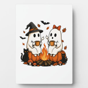 Ghost Campfire Halloween Plaque