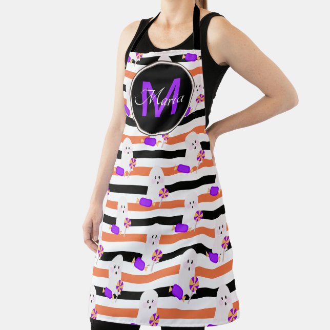 Ghost  Candy Halloween Apron (Insitu)
