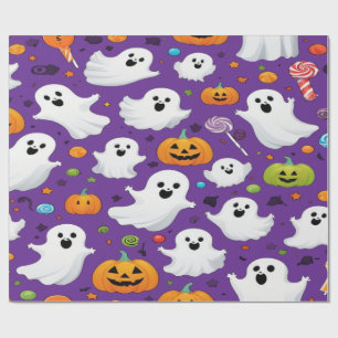 Ghost Candy Halloween Cute to Spooky Sweet Wrapping Paper