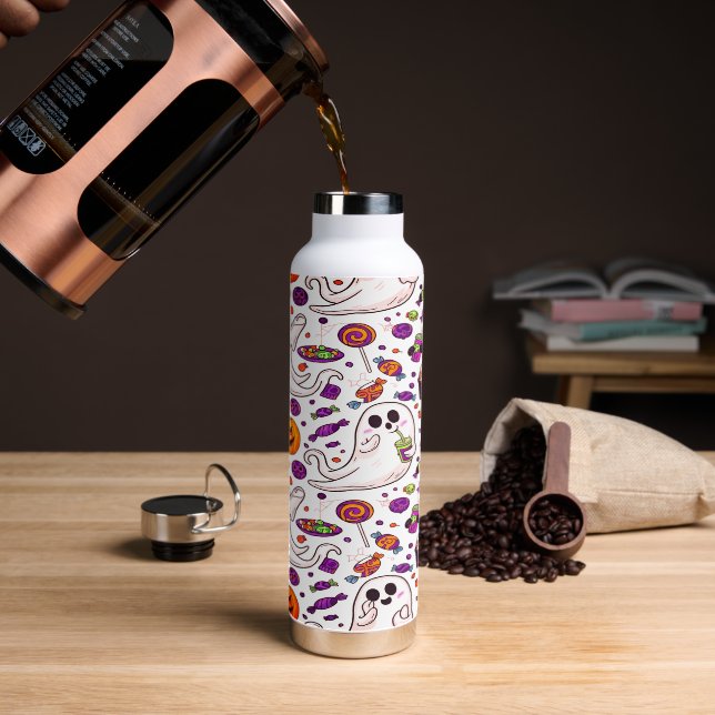 Ghost Candy Halloween Water Bottle (Coffee)
