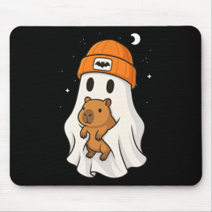 Ghost Capybara Halloween Animal Lover Beenie Hat B Mouse Pad