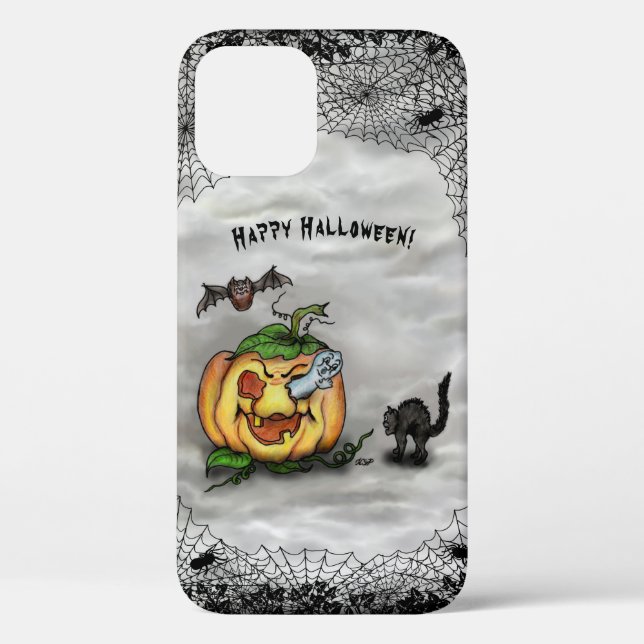 Ghost , Cat , Bat and Pumpkin , Happy Halloween! Case-Mate iPhone Case (Back)